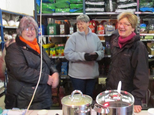 Ladies serving soup at Potato Day