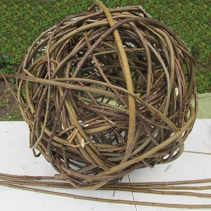 A woven willow ball